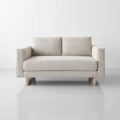 Grange Linen Gray Loveseat 63"