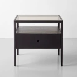 Spindle Black Nightstand