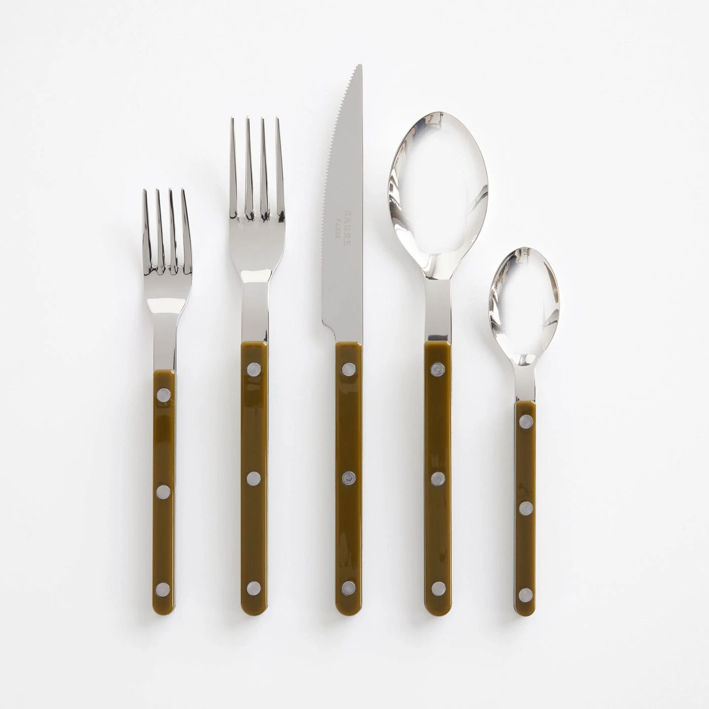 Bistro Fern Green 5pc Flatware Set 3 Bistro Fern Green 5pc Flatware Set
