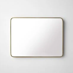 Brass Rectangular Wall Mirror 18" X 24" -Furniture Store 102698 2 1