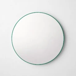 Green Round Wall Mirror 20"