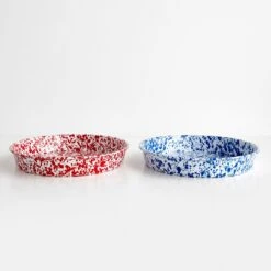 Splatter Blue Enamelware Deep Tray -Furniture Store 102804 102805 1