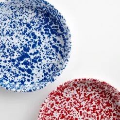 Splatter Red Enamelware Deep Tray -Furniture Store 102804 102805 2 1