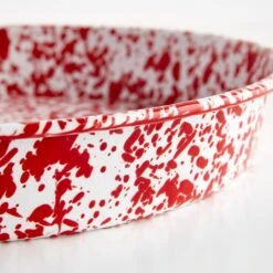 Splatter Red Enamelware Deep Tray -Furniture Store 102805 3
