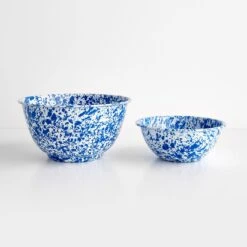 Splatter Blue Enamelware Large Salad Bowl 13 Splatter Blue Enamelware Large Salad Bowl -Furniture Store 102806 102808 2