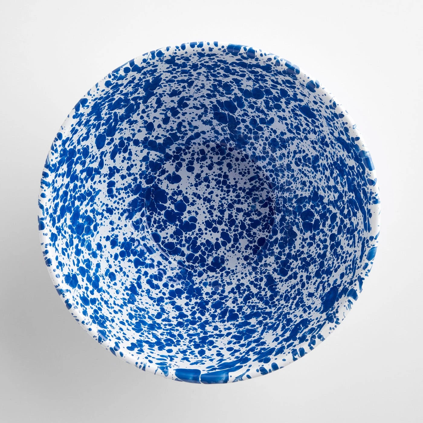 Splatter Blue Enamelware Large Salad Bowl 4 Splatter Blue Enamelware Large Salad Bowl - Image 2