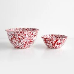 Splatter Red Enamelware Large Salad Bowl 15 Splatter Red Enamelware Large Salad Bowl -Furniture Store 102807 102809 2