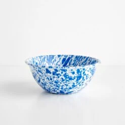 Splatter Blue Enamelware Small Serve Bowl