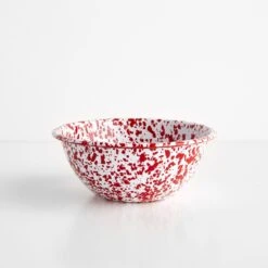 Splatter Red Enamelware Small Serve Bowl