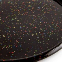 Rainbow Falls Black Enamelware Round Tray 12" -Furniture Store 102810 4