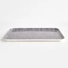 Hickory Gray Stripe Large Linen Coated Tray -Furniture Store 102824