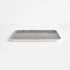 Hickory Gray Stripe Medium Linen Coated Tray