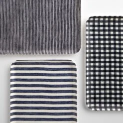 Bengal Blue Stripe Medium Linen Coated Tray -Furniture Store 102825 102828 101803 1