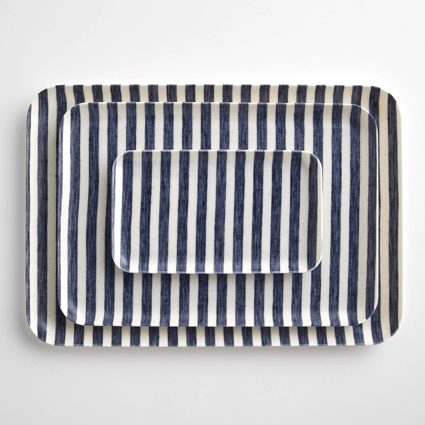 Bengal Blue Stripe Small Linen Coated Tray 4 Bengal Blue Stripe Small Linen Coated Tray - Image 2