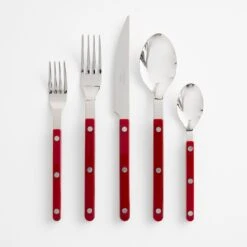 Bistro Red 5pc Flatware Set