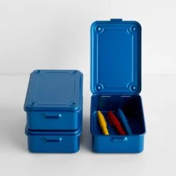 Toyo Steel Blue Stackable Storage Box 6" -Furniture Store 102924 3