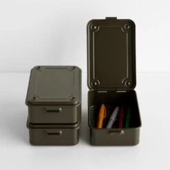 Toyo Steel Military Green Stackable Storage Box 6" 12 Toyo Steel Military Green Stackable Storage Box 6" -Furniture Store 102925 3