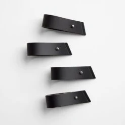 Black Leather Napkin Holders Set Of 4