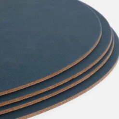 Dot Deep Teal Round Leather Placemat 13 Dot Deep Teal Round Leather Placemat -Furniture Store 102961 2 1