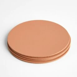 Dot Clay Round Leather Coasters Set Of 4