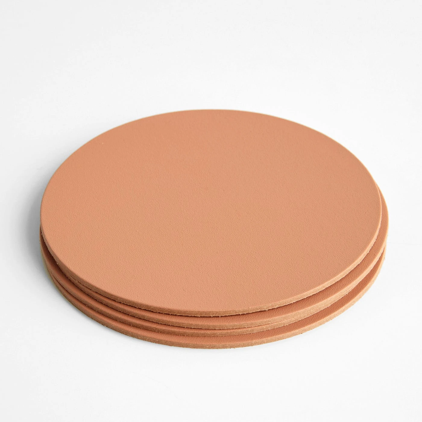 Dot Clay Round Leather Coasters Set Of 4 3 Dot Clay Round Leather Coasters Set Of 4