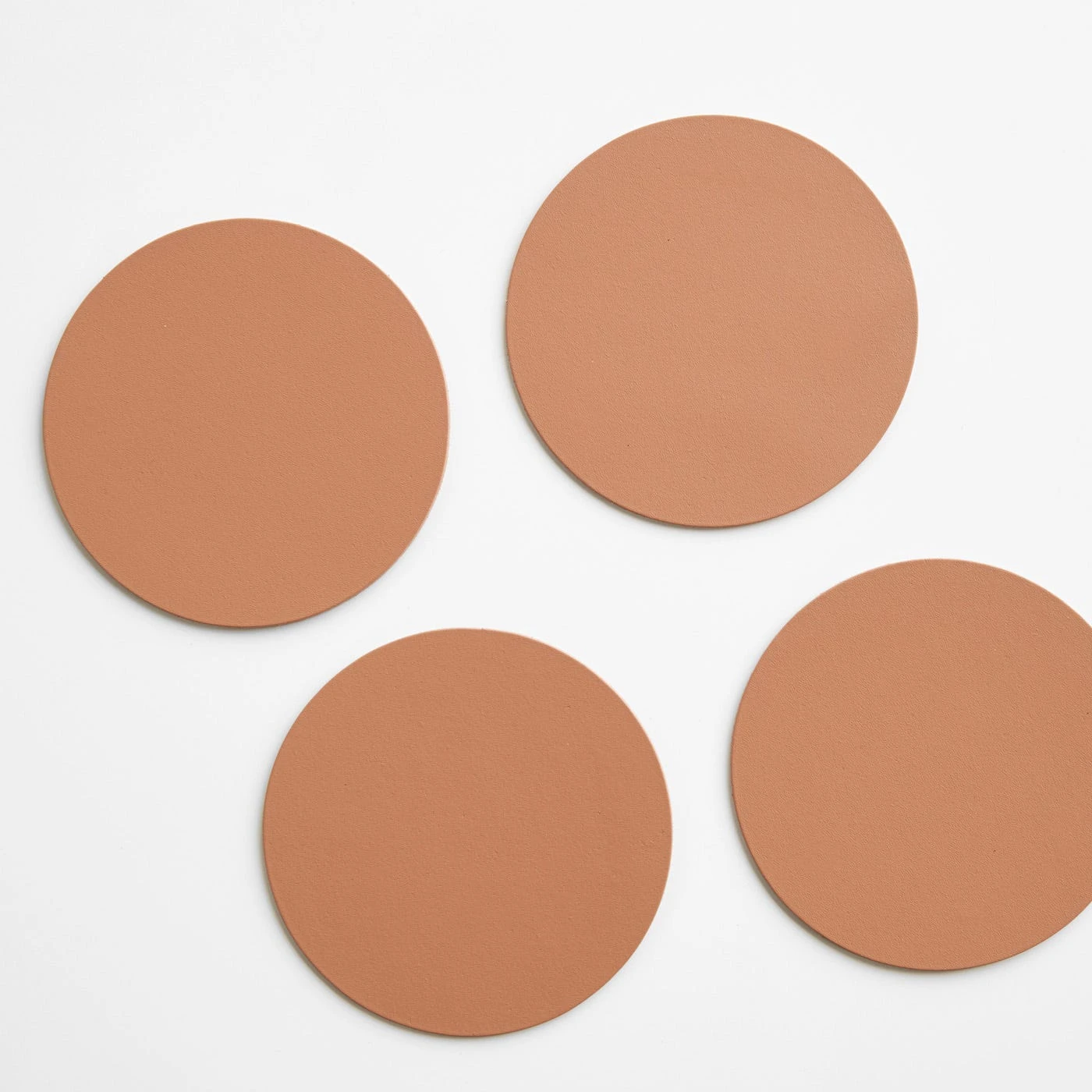 Dot Clay Round Leather Coasters Set Of 4 5 Dot Clay Round Leather Coasters Set Of 4 - Image 3