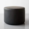Cylinder Graphite Leather Ottoman 1 Cylinder Graphite Leather Ottoman -Furniture Store 102983 1