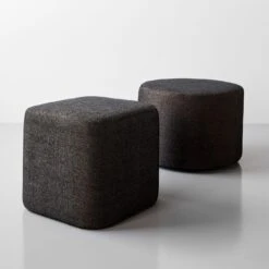 Block Black Twill Ottoman -Furniture Store 102986 102982