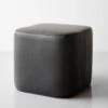 Block Graphite Leather Ottoman 1 Block Graphite Leather Ottoman -Furniture Store 102987 1