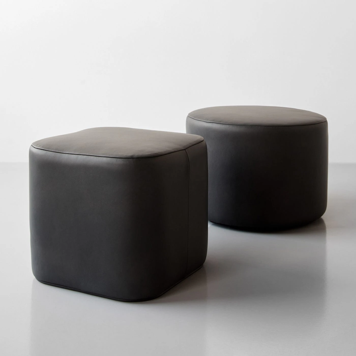 Block Graphite Leather Ottoman 6 Block Graphite Leather Ottoman - Image 4