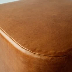 Block Cognac Leather Ottoman -Furniture Store 102988 3