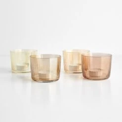 LSA International Gems Amber Tealight Holders Set Of 4