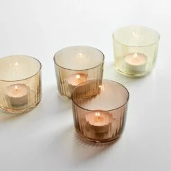 LSA International Gems Amber Tealight Holders Set Of 4 -Furniture Store 103020 3