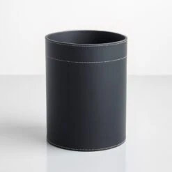 Orskov Classic Black Leather Waste Bin