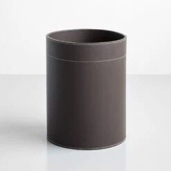 Orskov Classic Chocolate Leather Waste Bin