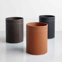 Orskov Classic Cognac Leather Waste Bin -Furniture Store 103076 103077 103075 2