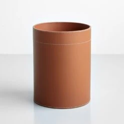 Orskov Classic Cognac Leather Waste Bin