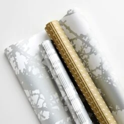 Stitch Gold Wrapping Paper Roll Of 4 Sheets -Furniture Store 103080 103081 2 1