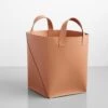 Twist Clay Leather Floor Basket -Furniture Store 103101 1