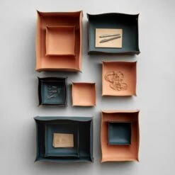 Square Clay Leather Storage Bins Set Of 3 15 Square Clay Leather Storage Bins Set Of 3 -Furniture Store 103104 103105 103106 103107 1 1