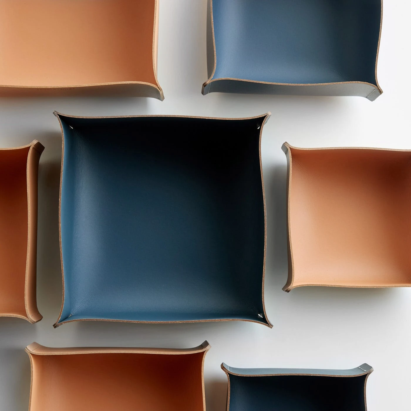 Square Clay Leather Storage Bins Set Of 3 7 Square Clay Leather Storage Bins Set Of 3 - Image 5