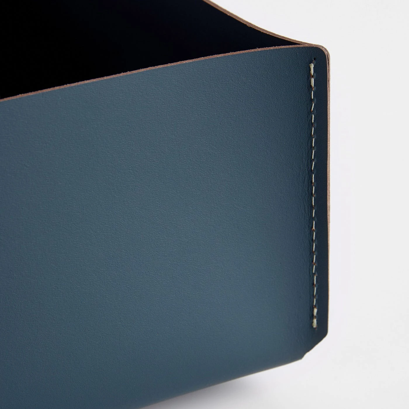 Rectangular Deep Teal Leather Storage Bins Set Of 2 6 Rectangular Deep Teal Leather Storage Bins Set Of 2 - Image 4