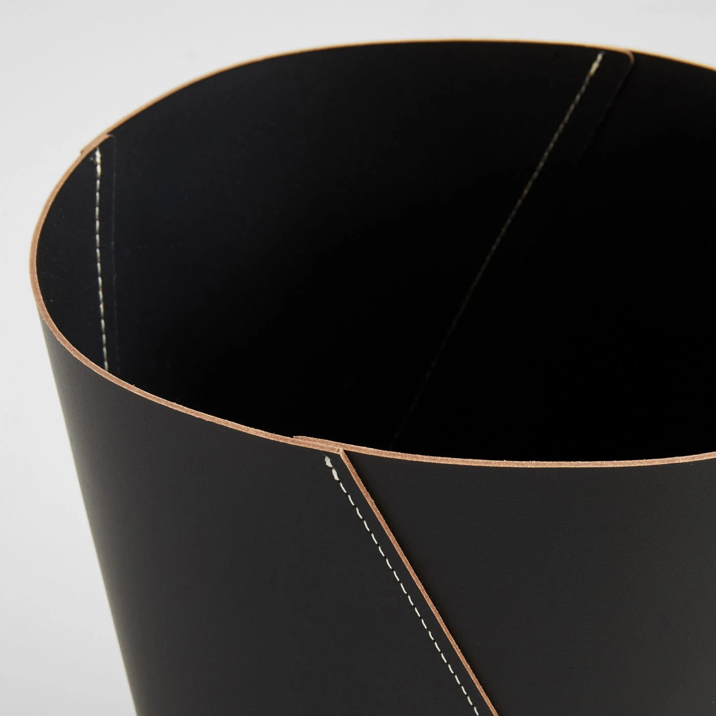 Twist Black Leather Waste Bin 5 Twist Black Leather Waste Bin - Image 3