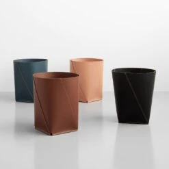 Twist Deep Teal Leather Waste Bin 12 Twist Deep Teal Leather Waste Bin -Furniture Store 103110 103111 103109 103109 2