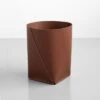 Twist Pecan Leather Waste Bin -Furniture Store 103111 1