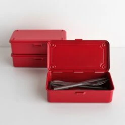 Toyo Steel Red Stackable Storage Box 7.9" 9 Toyo Steel Red Stackable Storage Box 7.9" -Furniture Store 103149 103113 3