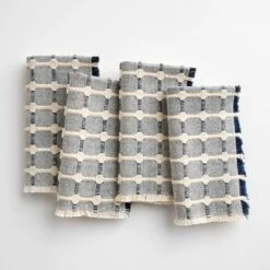 Hopsack Ink Napkins Set Of 4