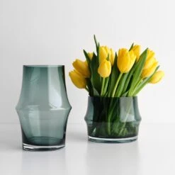 Arc Green Flowerpot Low Vase -Furniture Store 103204 103205 2 1