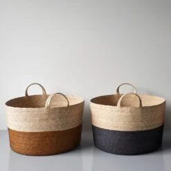 Ochre Band Loma Basket 19.5" -Furniture Store 1 101826 101824 101822 gallery option