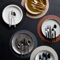 Walter Stainless Steel 3pc Flatware Set 32 Walter Stainless Steel 3pc Flatware Set -Furniture Store 1 dot placemats dinnerware flatware pairings copy 1